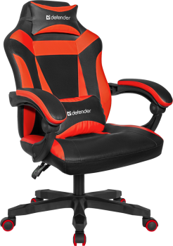 Игровое кресло Defender Master Черный/Красный, полиуретан, 50мм